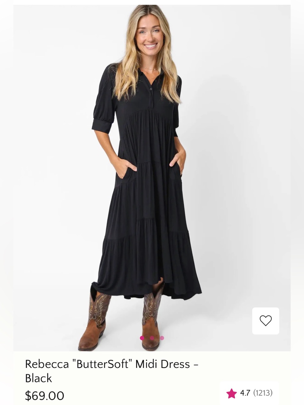 Rebecca Butter Soft Midi Dress